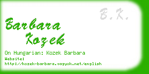 barbara kozek business card